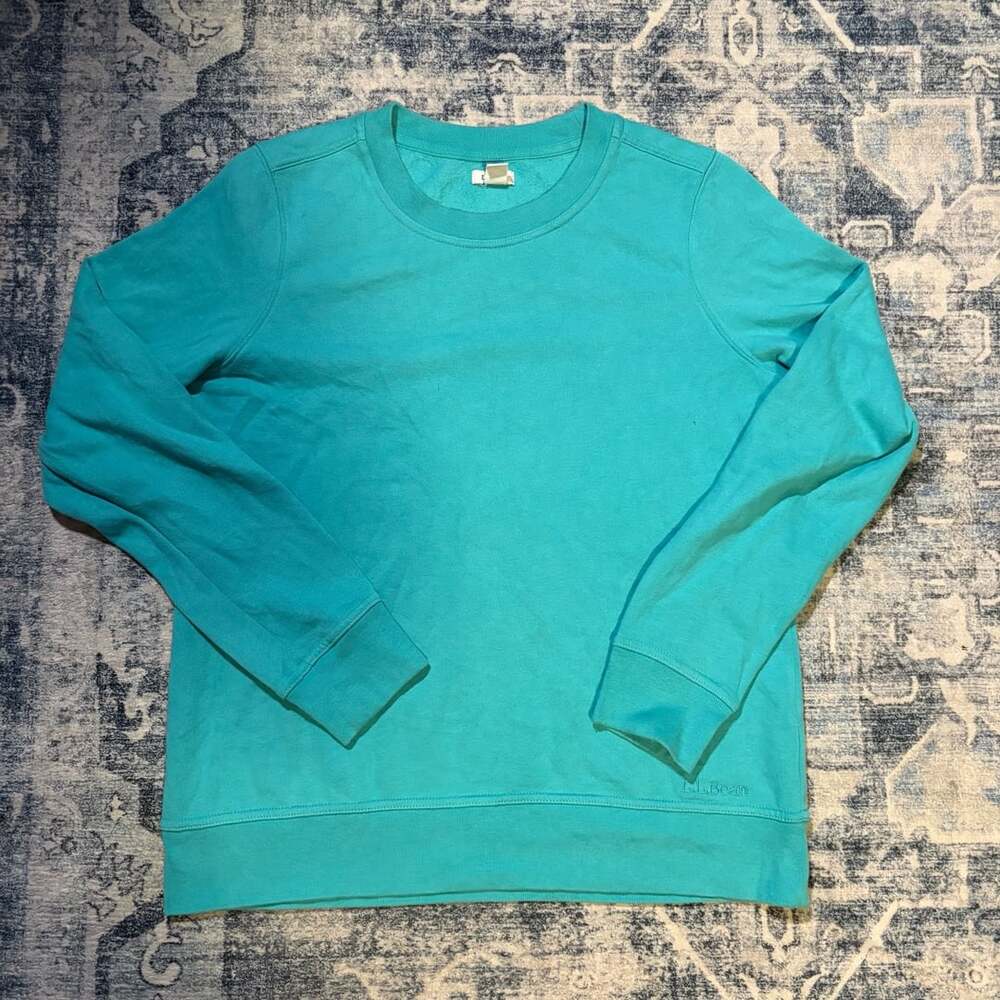 L.L. Bean Sweatshirt Size S Turquoise Blue Crewneck Pullover